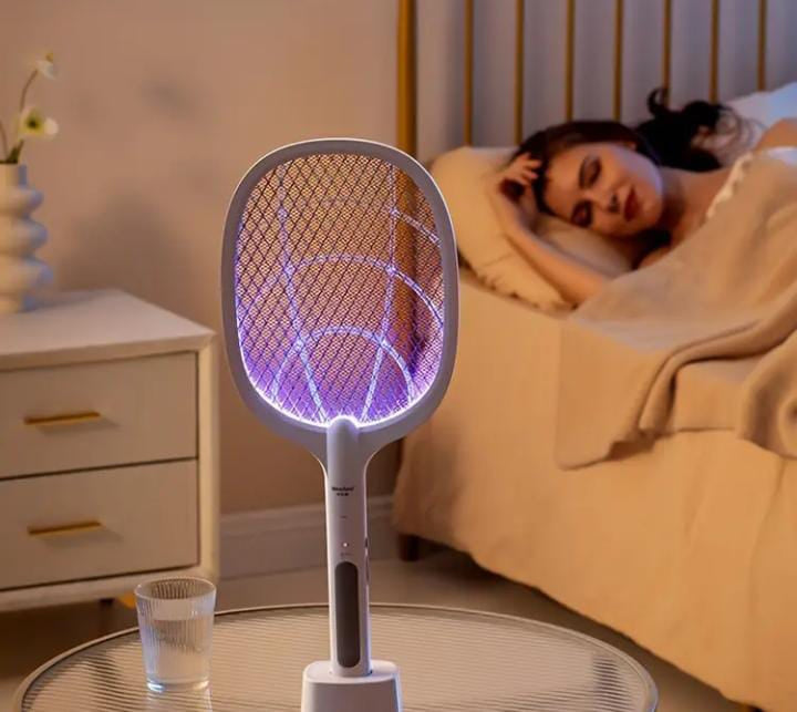 Rechargeable Electric Mosquito Killer Racket 2 In 1 Led Flash Light