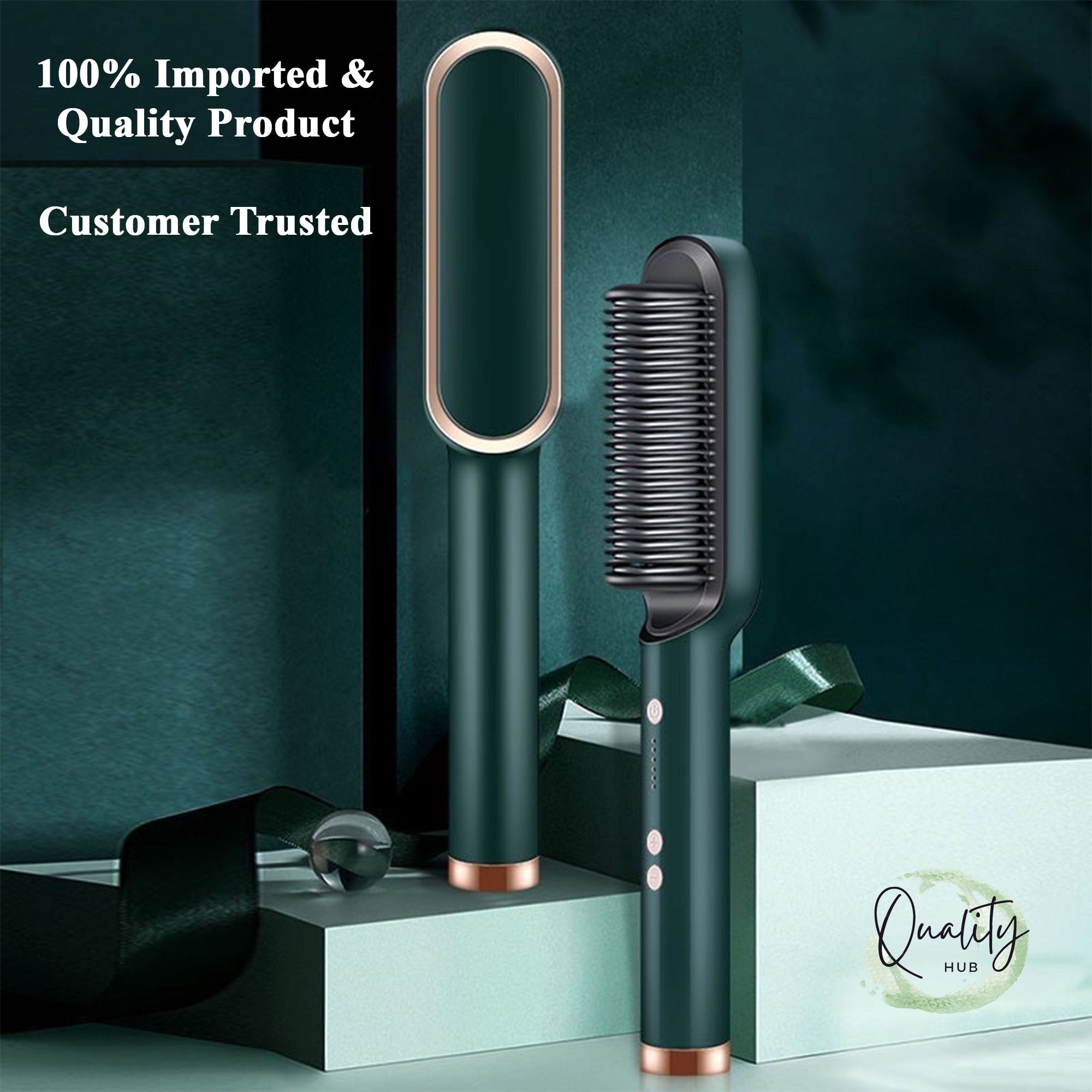 Hair Straightener Brush Curling Comb 2 In 1