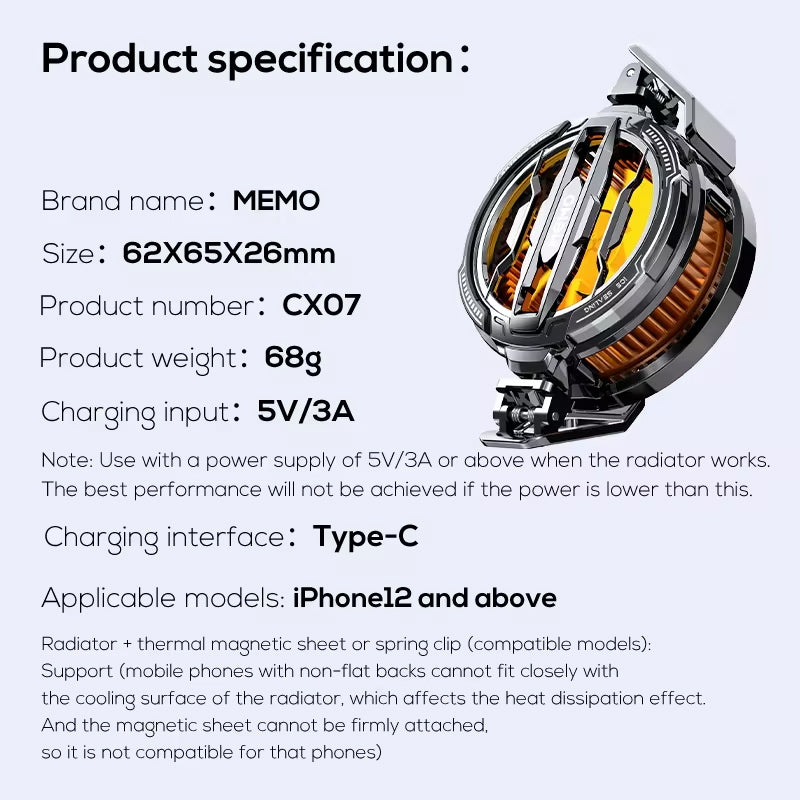 MEMO CX07  Mobile Phone Cooler
