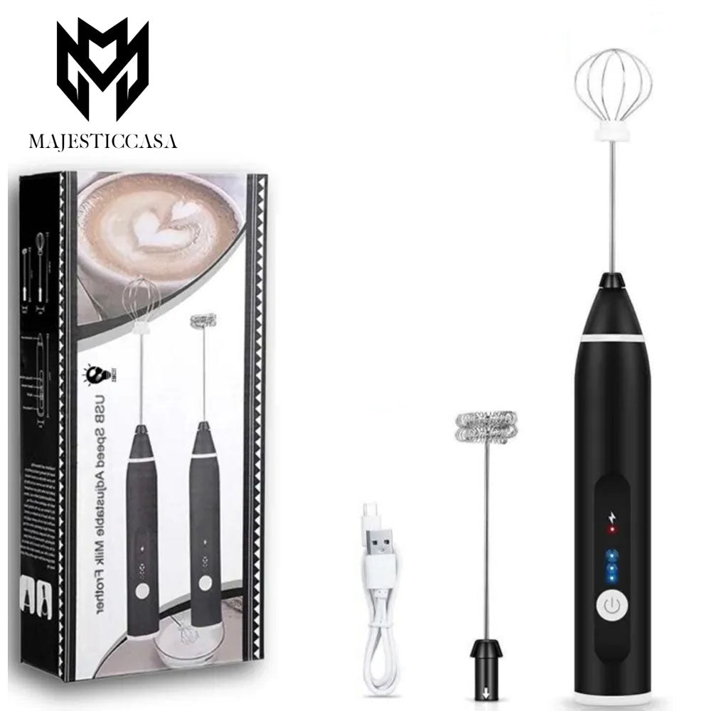 Handheld Electric Milk Frother Whisk Egg Beater Usb Rechargeable Coffee Blender