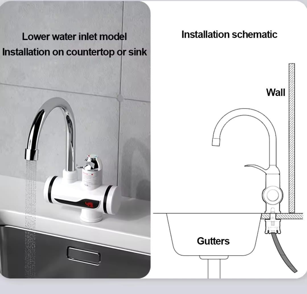 Instant Hot Water Tap Electric Geyser for Kitchen Basin